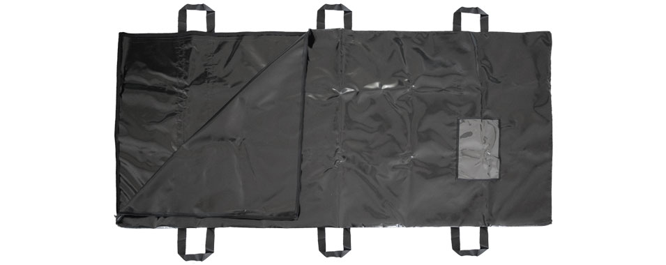 housse funéraire de transport noire en PVC robuste hyodall transport de corps - porte document extérieur transparent